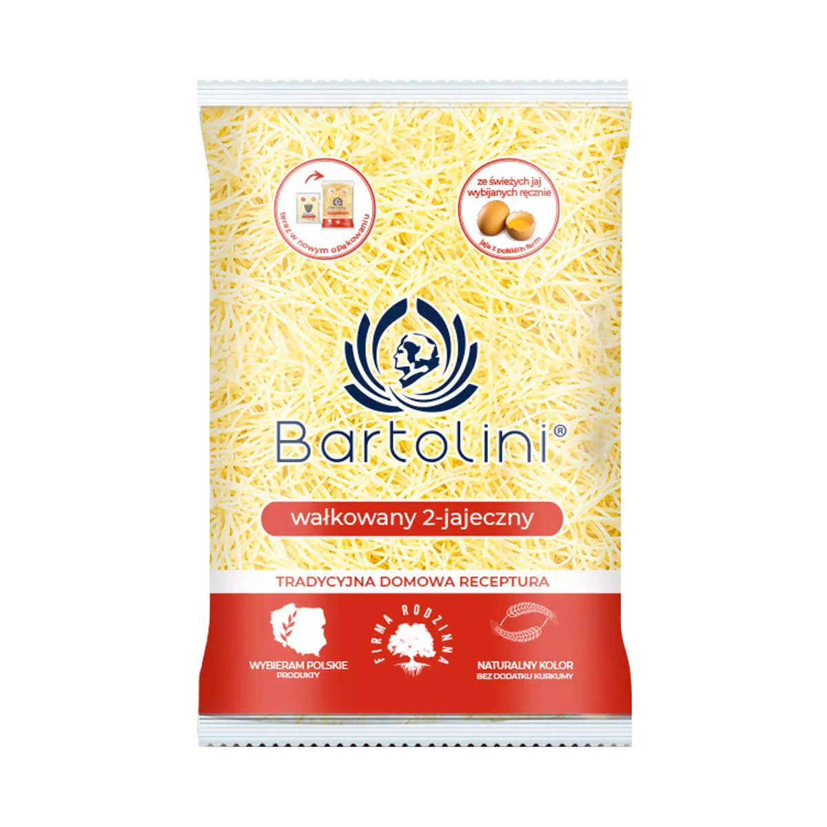 Bartolini Makaron 2 jajeczny 400g krajanka cienka