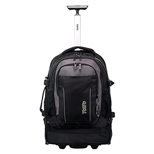 TOTTO, Plecak na kółkach czarno-boroz Unisex dla dorosłych, Normalny, czarny