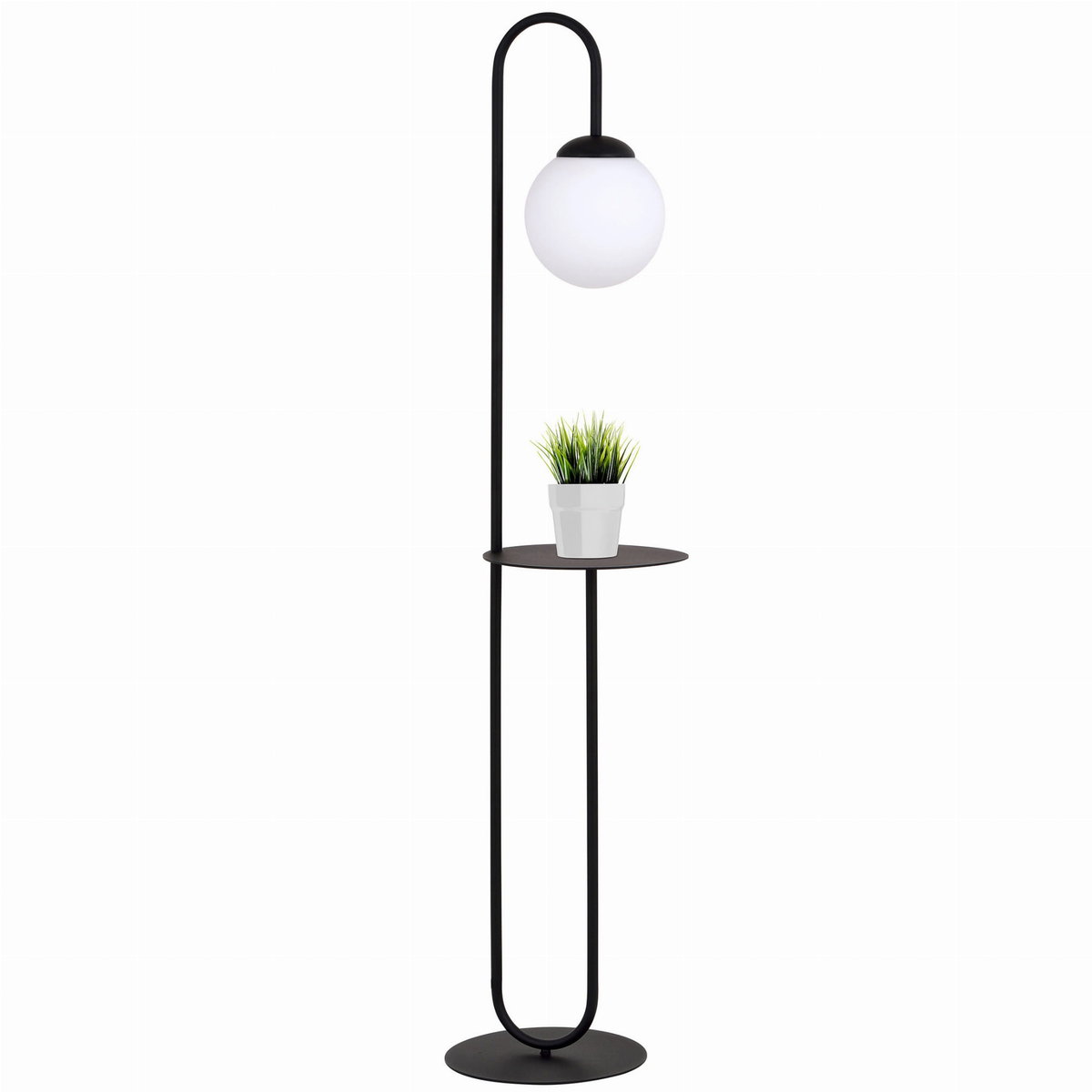 Lampa stojąca podłogowa ze stolikiem Emibig 1xE14 10W BARI czarna 1235/LP2