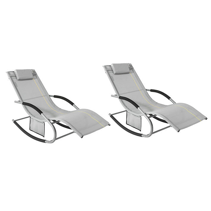SoBuy OGS28-HGx2 Leżak bujany Plażowy Ogrodowy