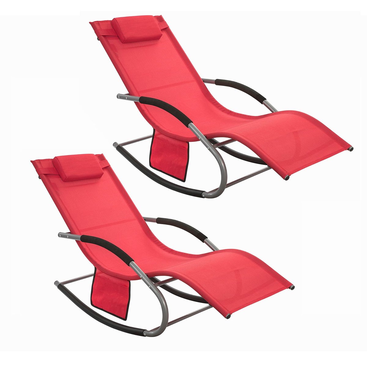 SoBuy OGS28-Rx2 Leżak bujany Plażowy Ogrodowy
