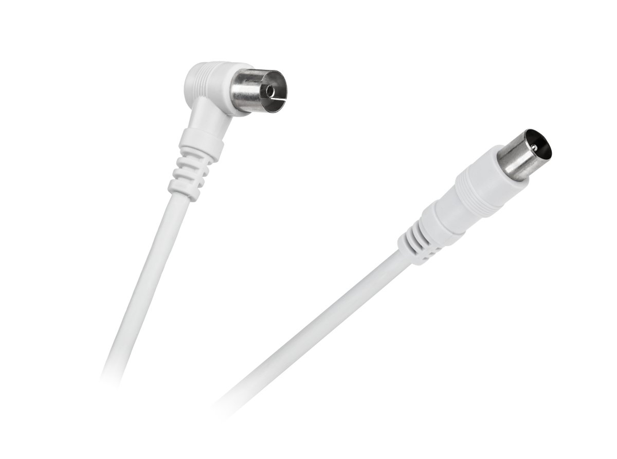 CABLETECH KPO2740F-5 Kabel TV - Video kątowo - prosty biały 5m LEC-KPO2740F-5