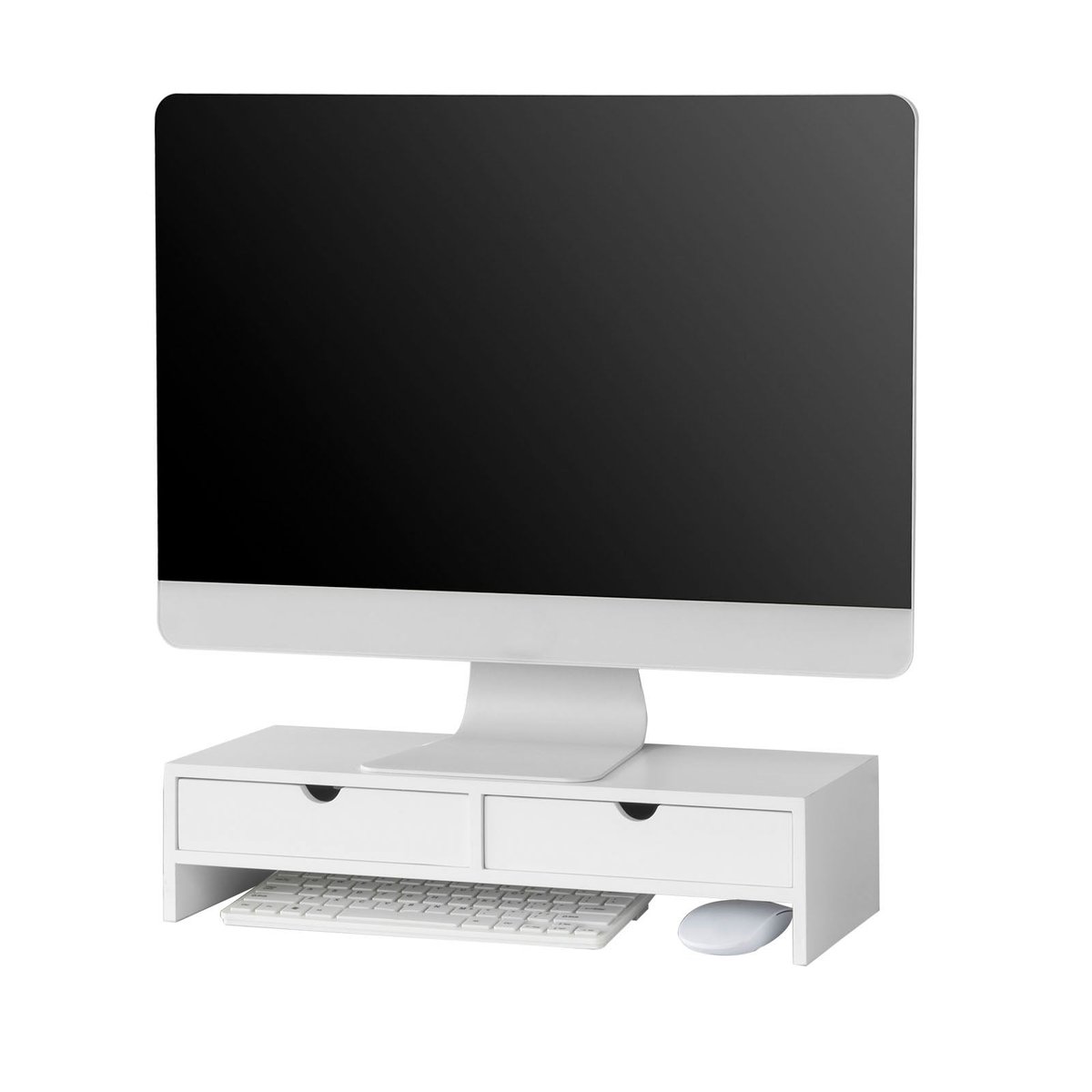 SoBuy PODSTAWKA POD MONITOR z 2 szufladami BBF02-W