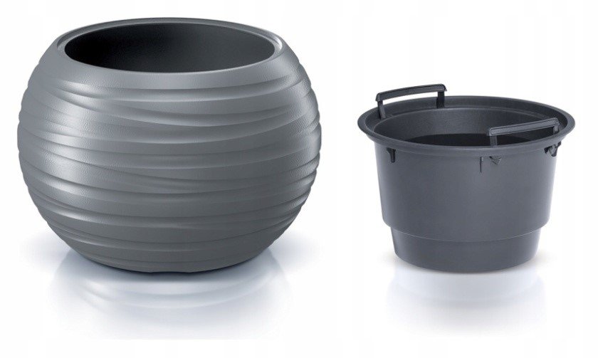 Prosperplast Doniczka z wkładem Maze DBMZK440 szara AP_219505