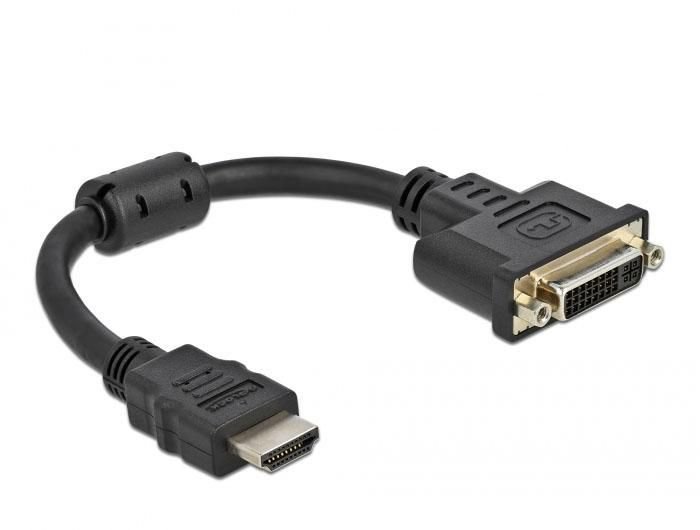 Фото - Кабель Delock Adapter AV  Adapter HDMI male to DVI 24+5 female 4K 30 Hz 20 cm - bl 