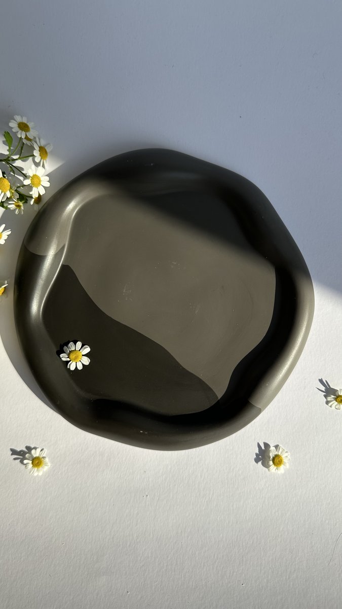 Taca dekoracyjna chmurka czarno-szara