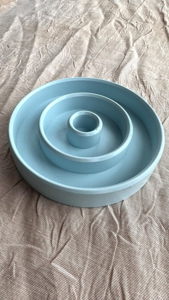 Świecznik okrągły błękitny