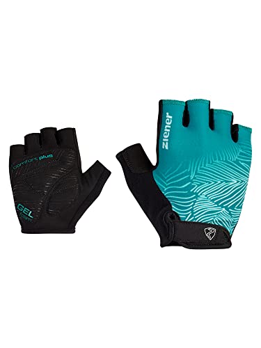 Ziener Damskie rękawiczki rowerowe Callie do jazdy na rowerze górskim, krótkie palce, oddychające, amortyzujące, Green Lake, rozmiar 6