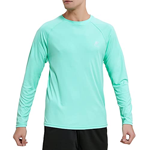 MeetHoo Rashguard męska koszulka z długim rękawem UV UPF 50+, luźna, rozciągliwa, ochrona przed promieniowaniem UV, z długim rękawem, do surfowania, pływania, biegania