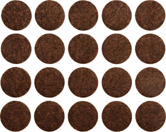 VOREL Podkładki filcowe 20 mm brązowe 74851