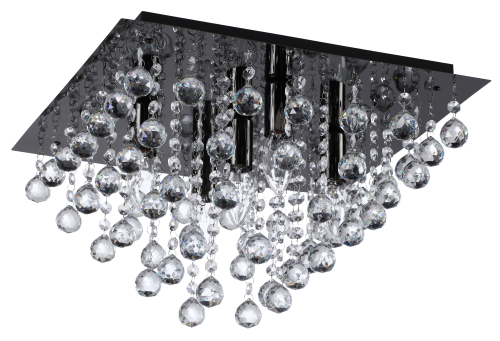 Lancaster crystal - plafon 5 płomienny czarny.