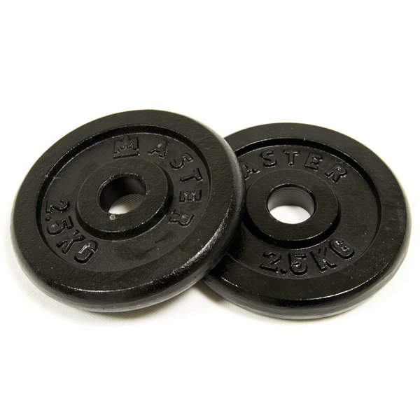 Master dorośli krążki Krążki podwójny zestaw hantli 2 X 2,5 kg masy ciała, czarna, One Size MASkotouc2, 25