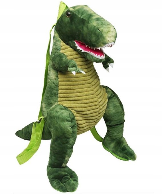 Plecak dla przedszkolaka dziewczynki i chłopca ciemnozielony dinozaur