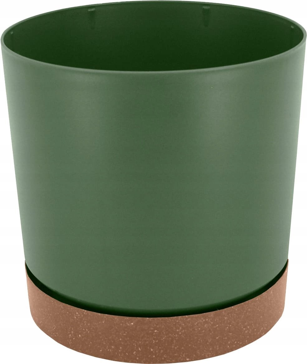 Doniczka z podstawką TUBO PM śr.18 cm- Zielona