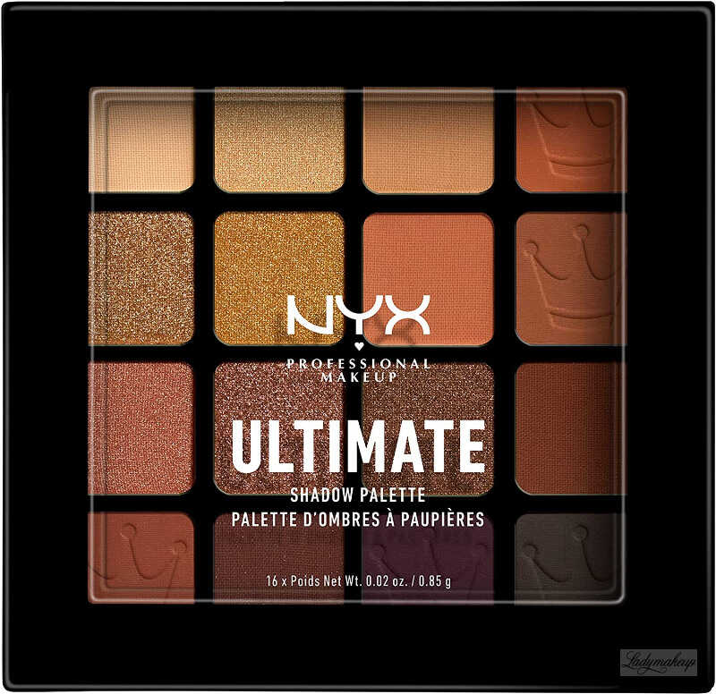 NYX Professional Makeup - ULTIMATE SHADOW PALETTE - Paleta 16 cieni do powiek - 15 ULTIMATE QUEEN - 13,6 g