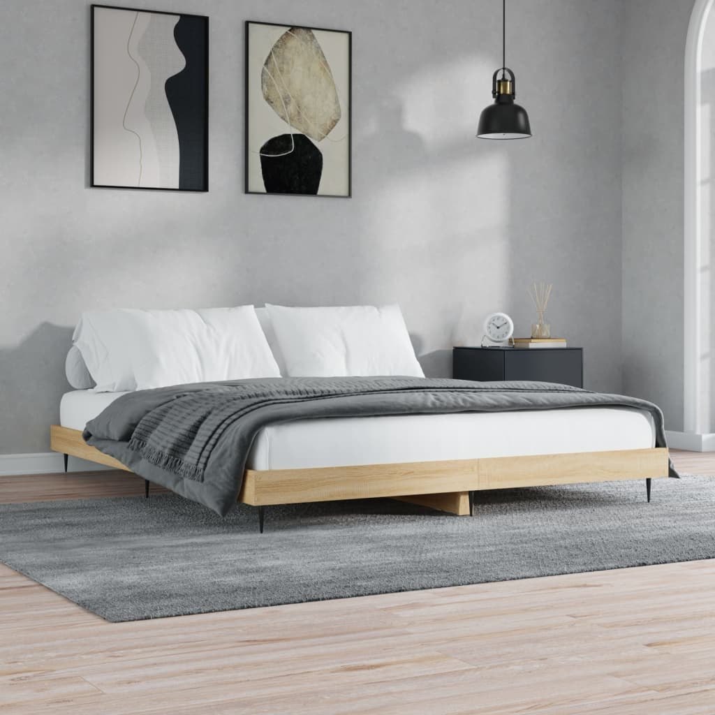 Rama łóżka, dąb sonoma, 120x200 cm, materiał drewnopochodny Lumarko!