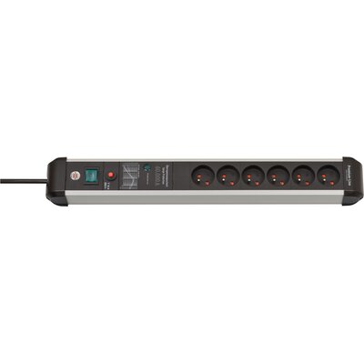 Listwa przeciwprzepięciowa Premium Protect line 6 gniazd 3m czarno/srebrna Brennenstuhl 1391014600