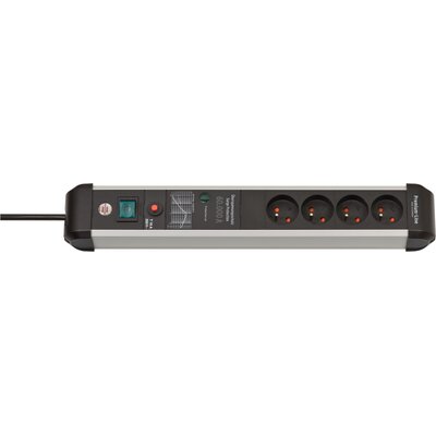 Listwa przeciwprzepięciowa Premium Protect line 4 gniazda 3m czarno/srebrna Brennenstuhl 1391014400