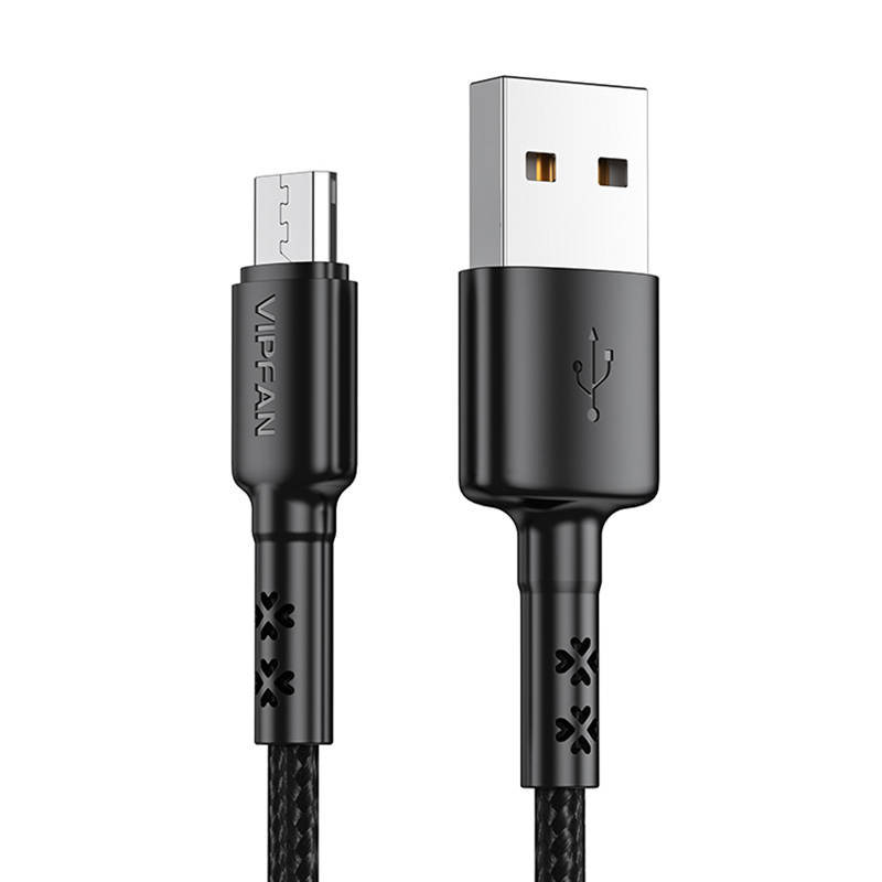Kabel USB do Micro USB Vipfan X02, 3A, 1.2m czarny