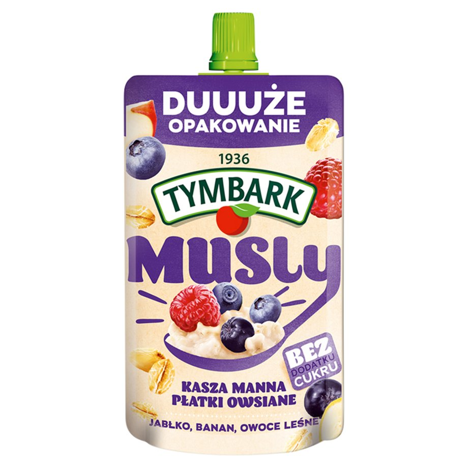 Tymbark - Mus Musly kasza manna i płatki owsiane z owocami