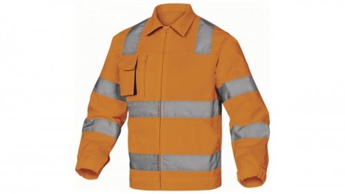 Delta Plus Ostrzegawcza bluza robocza z bawełny i poliestru kolor pomarańczowo-szary rozmiar L M2VHVOGGT M2VHVOGGT