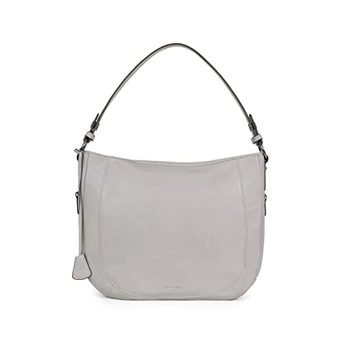 Hexagona Damska Paris Sauvage Collection-Petrol Blue e-in Supple Fat Calfskin Shoulder Teczka-Tornister Crossbody Torba kurierska, L: 30 x p: 12 x wys.: 25 cm, Gris Clair, L : 30 x p : 12 x h : 25 cm