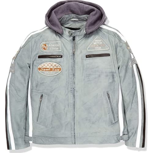 Urban Leather 58 kurtka męska Urban, jasnoszara, duża, rozmiar S