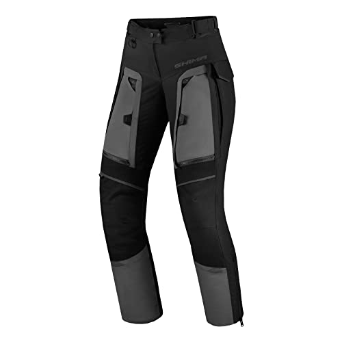 SHIMA HERO LADY 2.0 Spodnie motocyklowe damskie - All Seasons Moto Touring Cargo Cordura Textile Mężczyźni z Błękitną membraną, Warstwa Grzejnik, Protekcja CE kolana (Szary, 3XL)