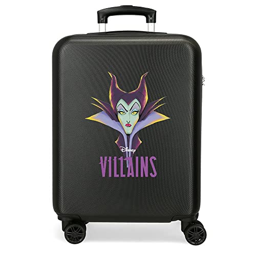Disney Villains Malefica Walizka kabinowa Czarny 38x55x20 cms Twarde ABS Zapięcie szyfrowy z boku 35L 2 kg 4 koła Podwójne bagaż ręczny, czarny, Talla única, walizka kabinowa