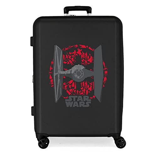 Star wars Tie Fighter Walizka Średniej walizki 48x70x26 cms Twarde mocowanie ABS Wbudowany 81l 3,98 kg 4 Koła Podwójne zapięcie, czarny, Talla única, średnia walizka