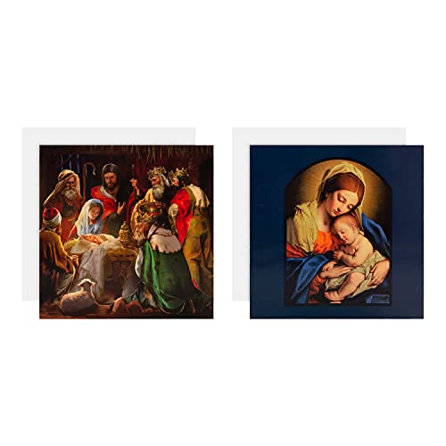 Hallmark Gallery Collection Charytatywne kartki świąteczne - opakowanie 10 w 2 sztuki religijne wzory artystyczne