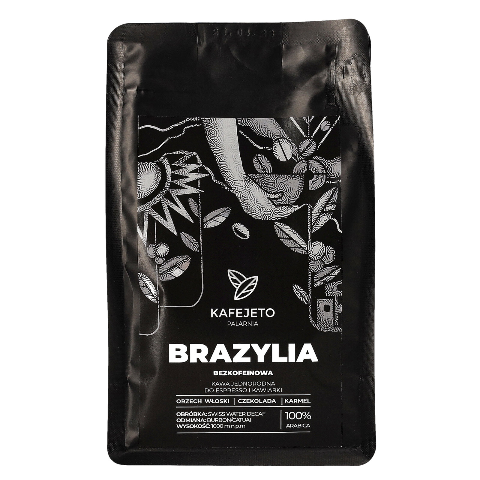 Kawa ziarnista Kafejeto Palarnia Bezkofeinowa Brazylia ESPRESSO 250g