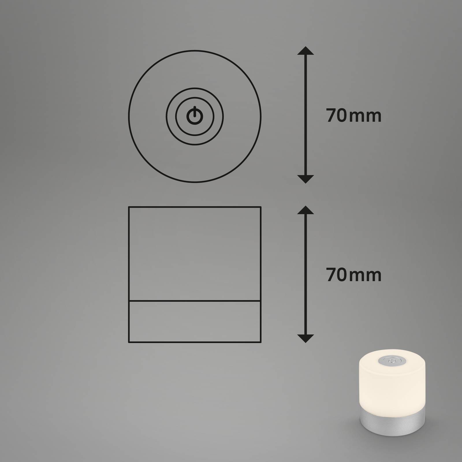 Briloner Lampa stołowa LED Smal, kolor chrom, 2 700 K, ściemniana