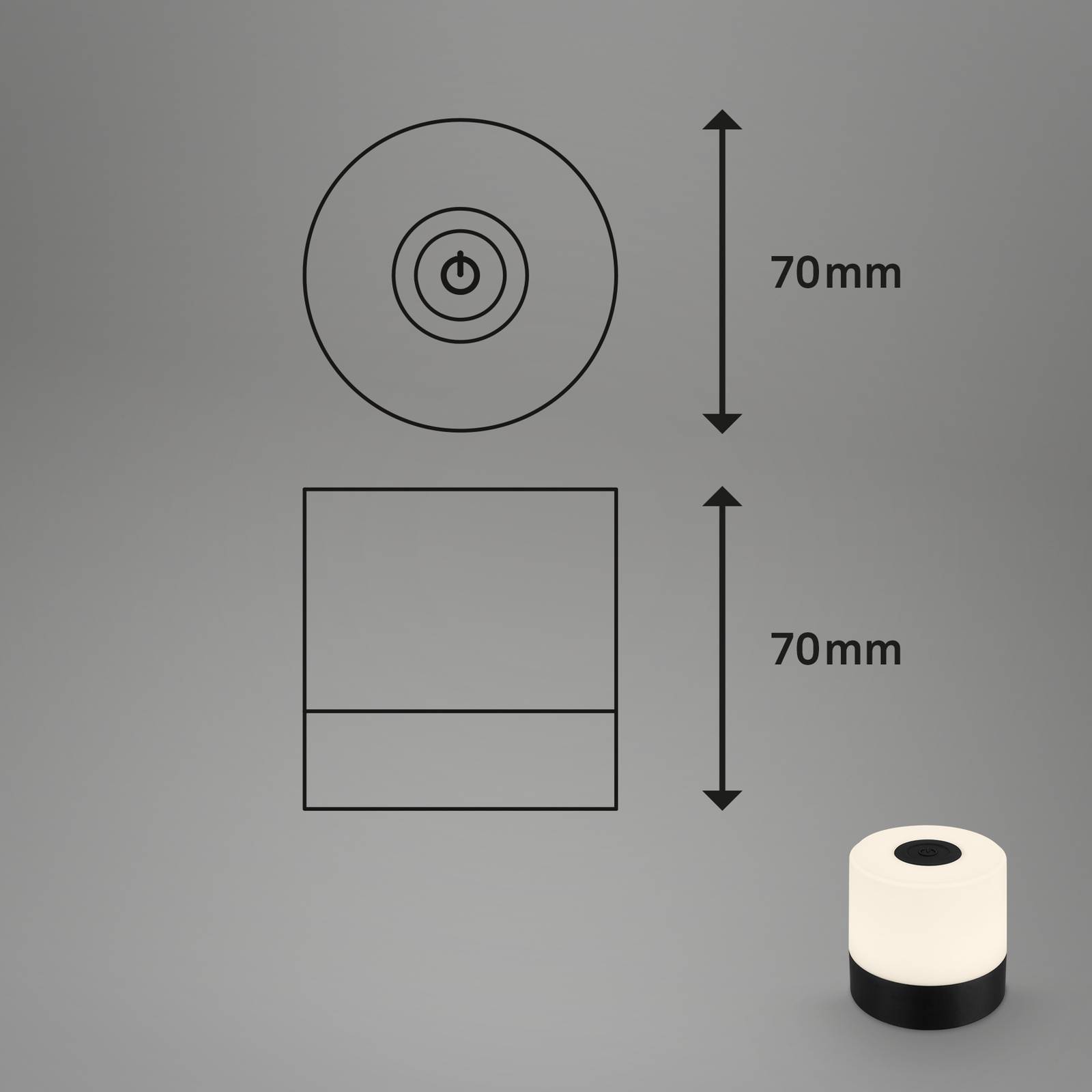 Briloner Lampa stołowa LED Smal, czarna, 2 700 K, ściemniana