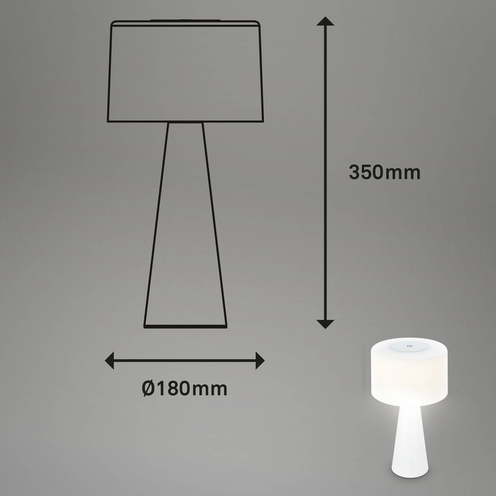 Briloner Lampa stołowa LED Halo, zasilana bateryjnie, biała