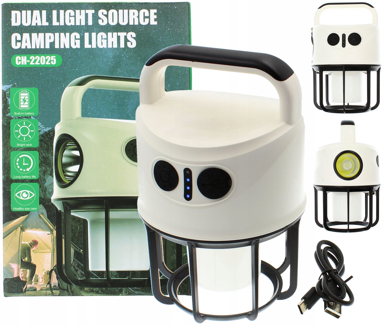 Latarka Lampa Led Akumulator PowerBank Usb Kemping