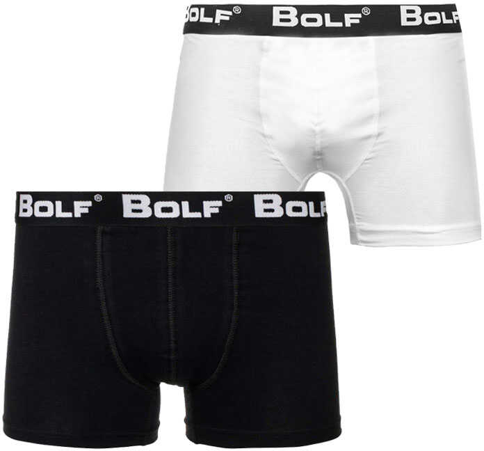 Czarno-białe bokserki męskie Bolf 0953-2P 2 PACK