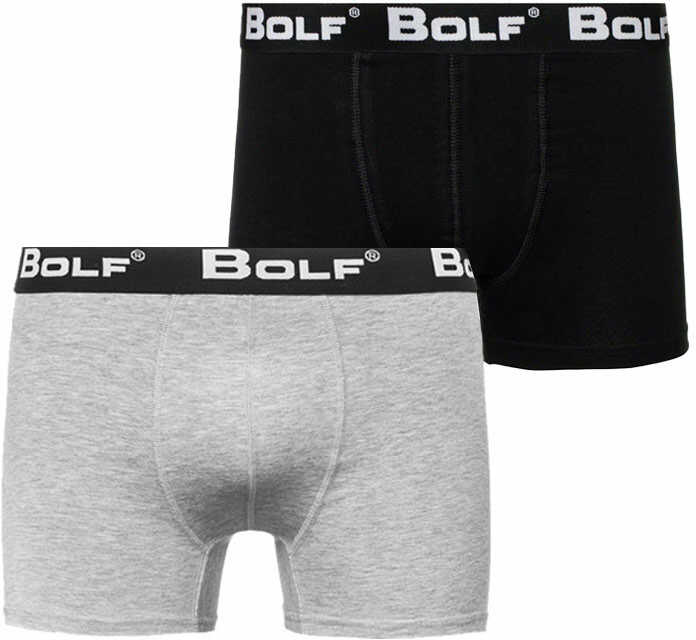 Szaro-czarne bokserki męskie Bolf 0953-2P 2 PACK