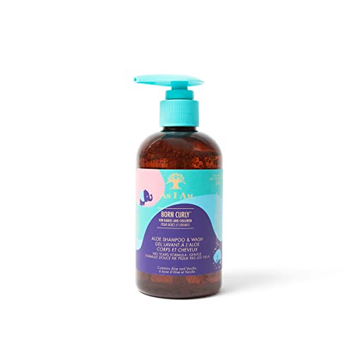 As I Am Born Curly Aloe Szampon & Wash 240 ml/8 oz (dzieci), przezroczysty, (zestaw 1)