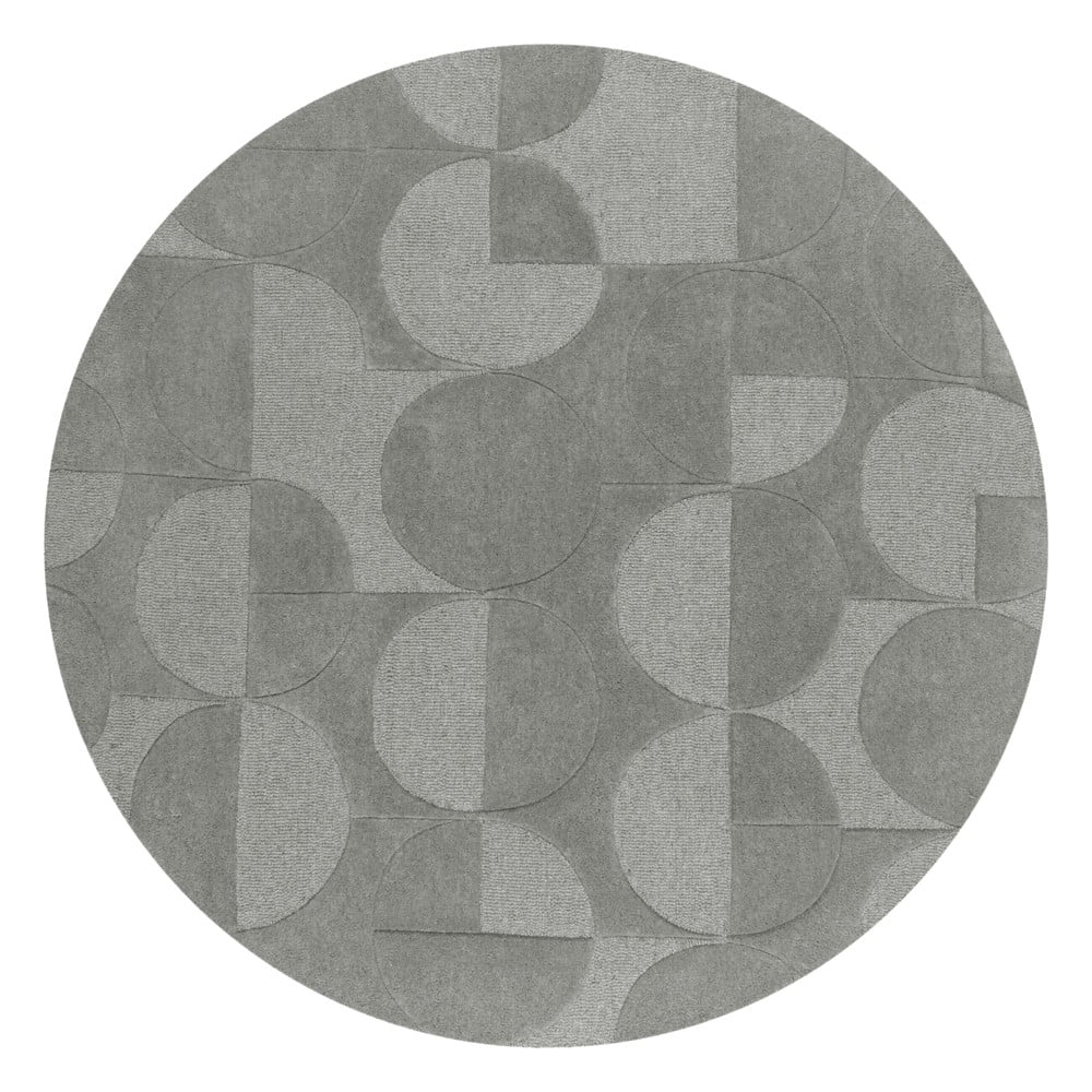 Szary okrągły dywan wełniany ø 160 cm Gigi – Flair Rugs
