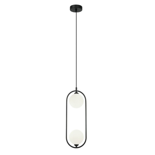 Salonowa lampa wisząca Lupus nad stolik czarna biała