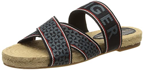 Tommy Hilfiger Tommy Webbing Flat Espadryl, Niskie sandały Damskie, Pustynne niebo, 40 EU