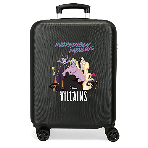 Disney Villains Incredibly Fabulous Walizka kabinowa Czarny 38x55x20 cms Sztywne zapięcie z boku 35L 2 kg 4 koła Podwójne bagaż ręczny, czarny, Talla única, walizka kabinowa
