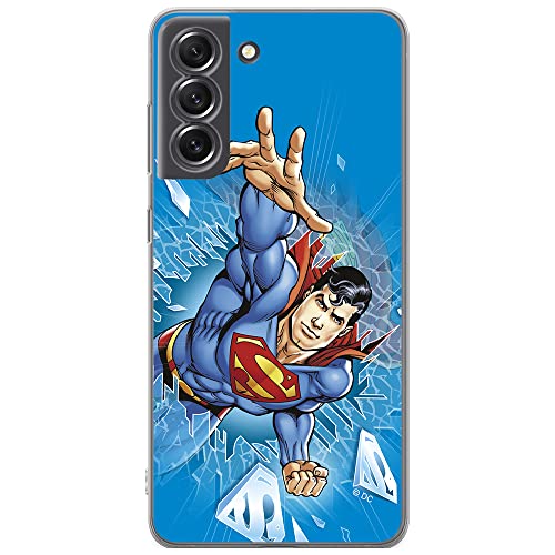 ERT GROUP etui na telefon Samsung S21 FE, case oryginalny i oficjalnie licencjonowany przez DC, wzór Superman 005, optymalnie dopasowane, plecki z TPU częściowo przeźroczyste