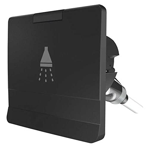 CHROM SHOWERHEAD+BLACK SQUARCOVER+3MHOSE