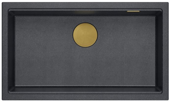 QUADRON Zlewozmywak (76x44) DASH 110 czarny mat, elementy miedziane HQD7644U7_PVDC1_U