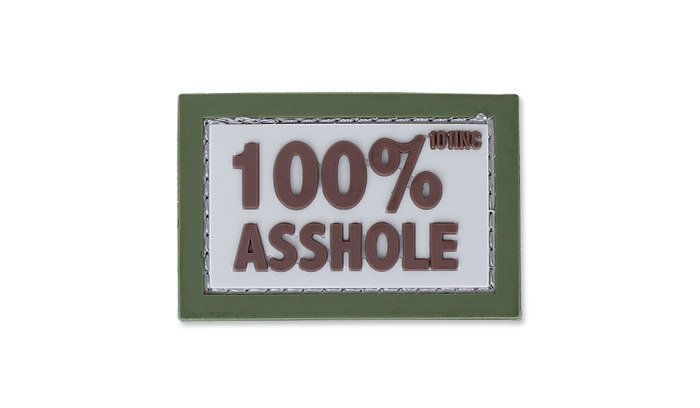101 Inc. - Naszywka 3D - 100% Asshole - Piaskowy