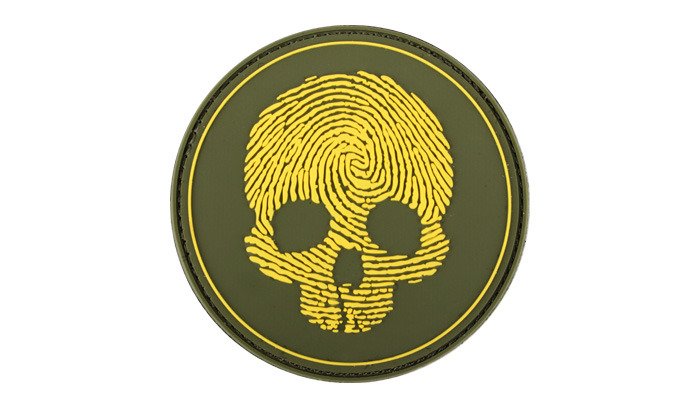 101 Inc. - Naszywka 3D - Fingerprint Skull - Żółty