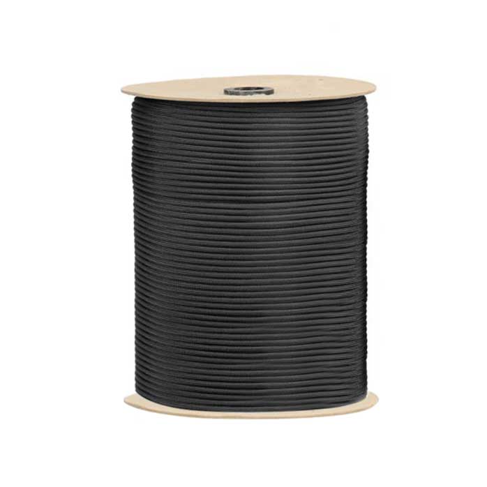 EDCX - Paracord Type III 550 - 4 mm - Czarny - Szpula 300 m