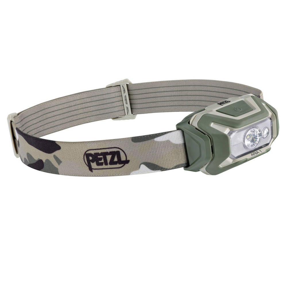 Petzl - Latarka czołowa LED Aria 1 - 350 lm - RGB - Zielona / Kamuflaż - E069BA01